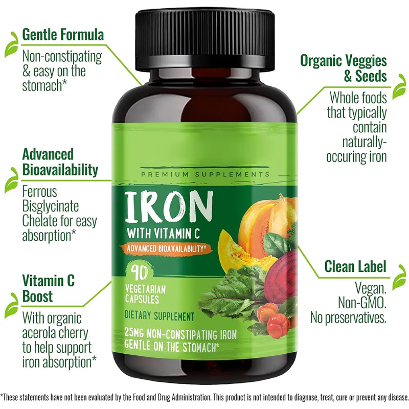 Plant-Based Iron & Vitamin C Tablets